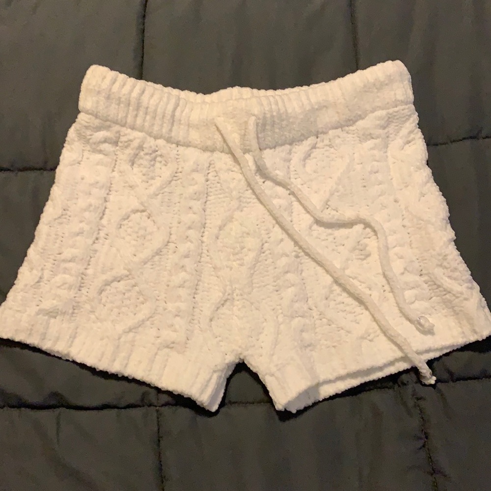 White Sweater Lounge Shorts, Sz M